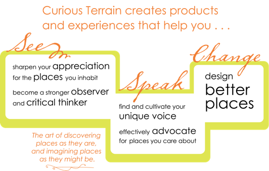 Curious Terrain creates products and experiences that help you see, speak, and change places.